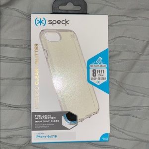 Speck Clear and Glitter iPhone 6s, 7, and 8 Case